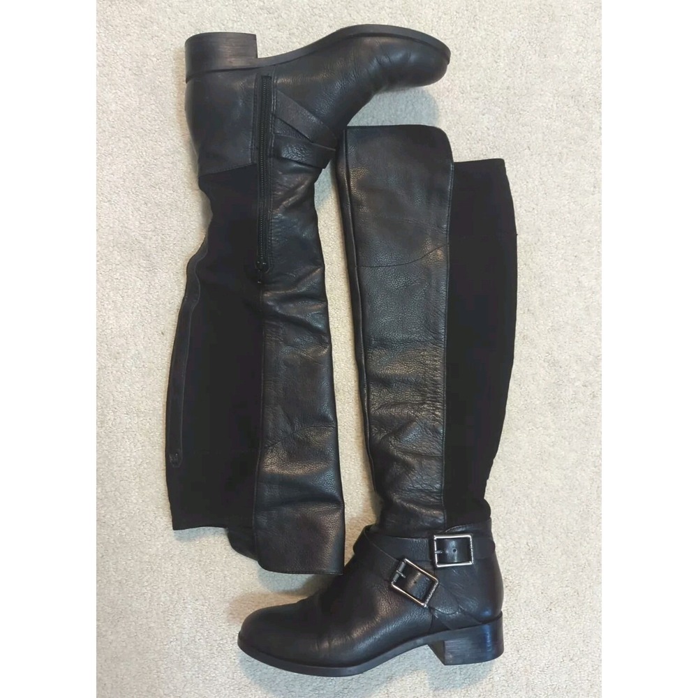 Ivanka Trump Overland Womens Boots Size 7M Black Leather Riding Style Round Toe
